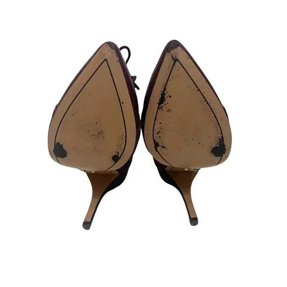 Pour La Victoire The Onyx Lace Up Ankle Bootie Heels Leather Brown Size 8 - Picture 8 of 10